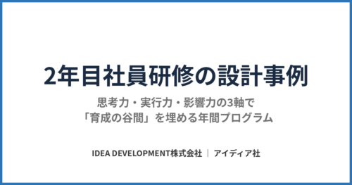 2年目社員研修の設計事例｜思考力・実行力・影響力を鍛える年間プログラム