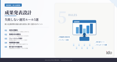 新入社員の成果発表設計｜失敗しない運営ルール5選