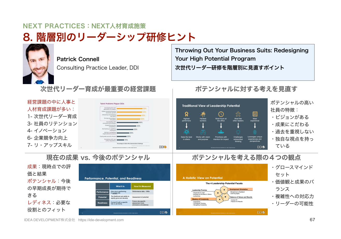 ATD2022レポート p.67 DDI階層別リーダーシップ研修の設計ポイント