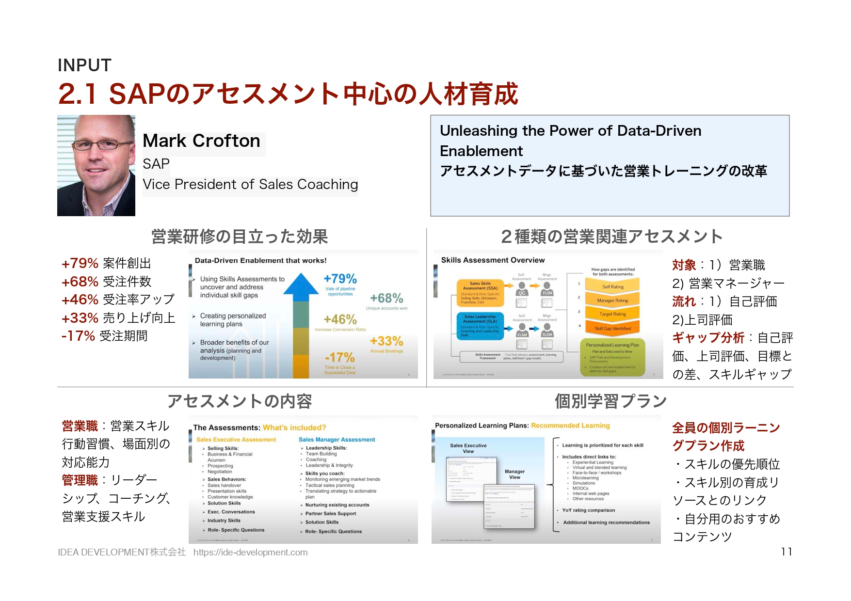 ATD2021レポート p.11 SAPのアセスメント中心の人材育成