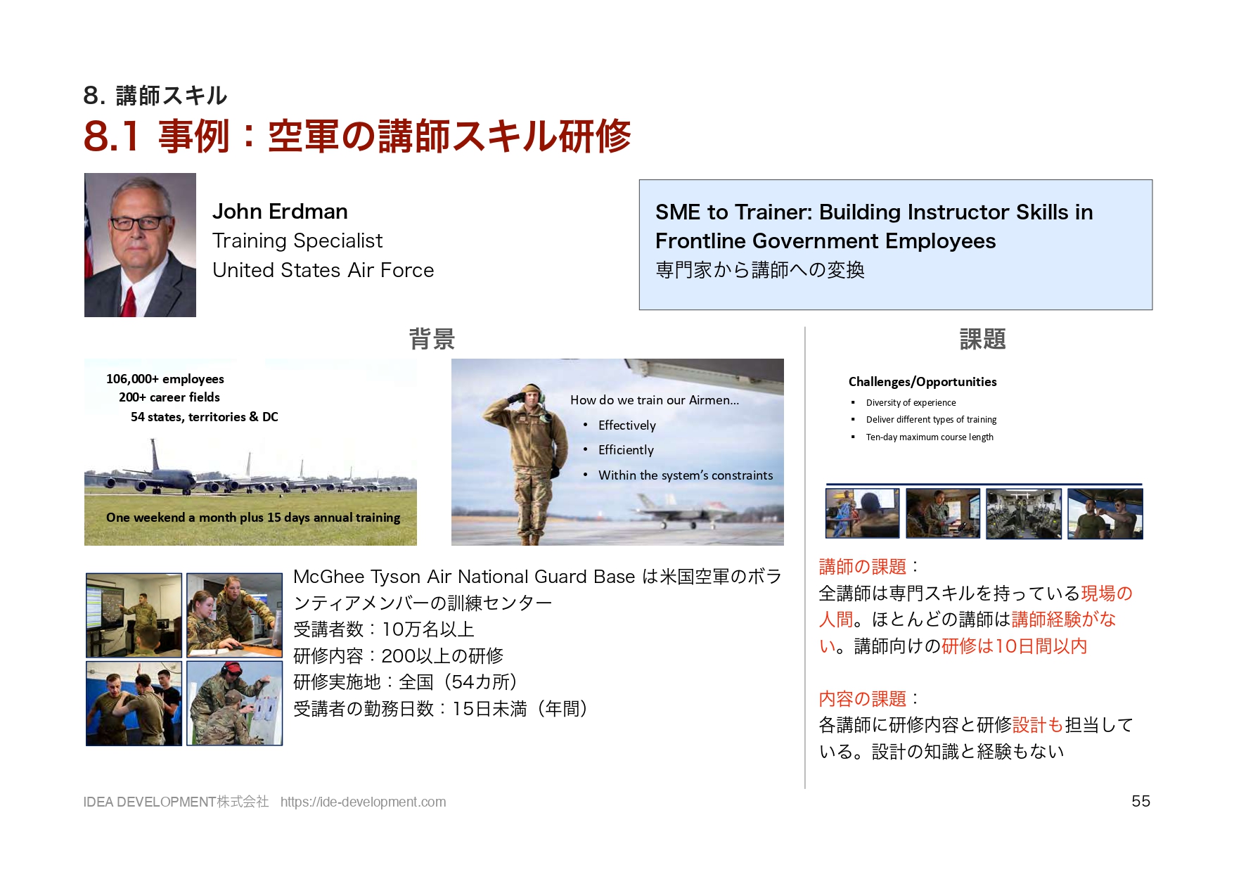 ATD2024レポート p.55 米空軍の講師スキル研修事例