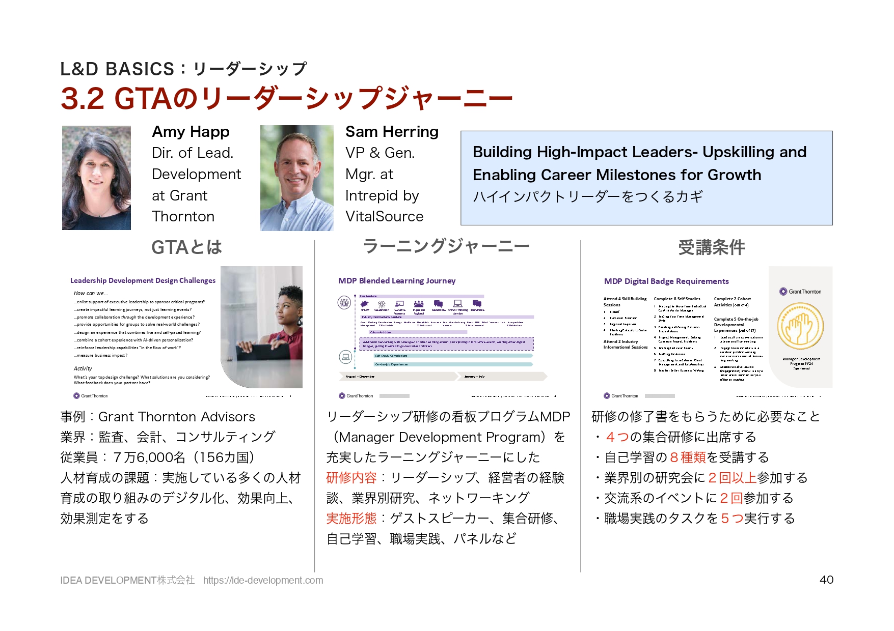 ATD2025レポート p.40 Grant Thorntonのリーダーシップジャーニー