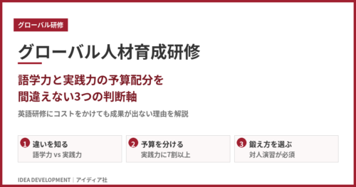 グローバル人材育成研修｜語学力と実践力の予算配分を間違えない3つの判断軸