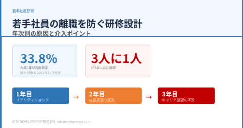 若手社員の離職を防ぐ研修設計｜年次別の原因と介入ポイント
