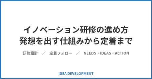 イノベーション研修の進め方｜発想を出す仕組みから定着まで