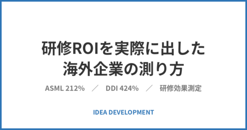 研修ROIを実際に出した海外企業の測り方｜ASML 212%・DDI 424%の舞台裏