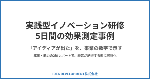 実践型イノベーション研修5日間の効果測定事例|成果をレポートで示す